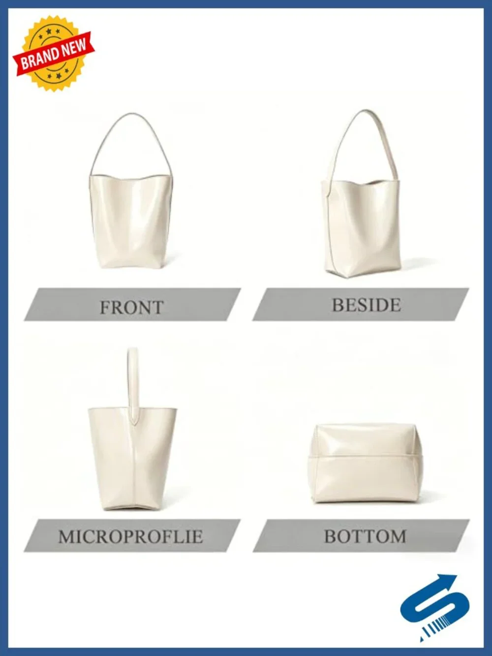 Women's Glossy PU Leather Bucket Bag Small Tote Handbag with Magnetic Snap &
